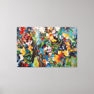 a painting of flowers on a canvas print