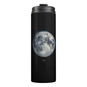 A painting of the moon in a space thermal tumbler