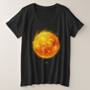 A painting of the sun in a space T-Shirt Plus Size T-Shirt