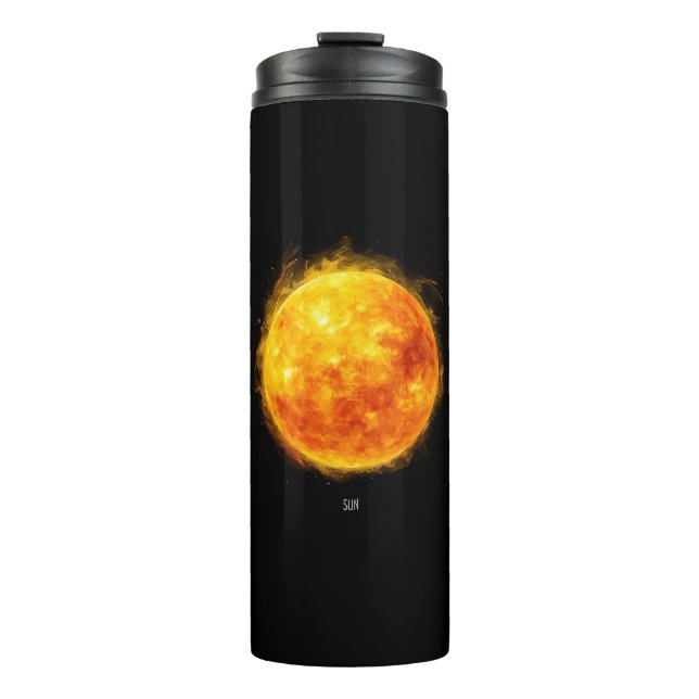 A painting of the sun in a space thermal tumbler (Front)