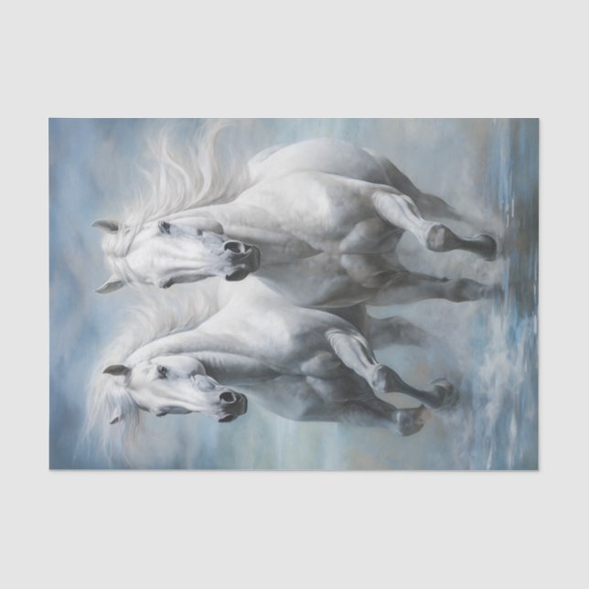 A Pair of Beautiful Horses in a Painterly Style Tissue Paper (Front)