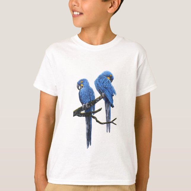 A pair of bright blue Hyacinth Macaws T-Shirt (Front)