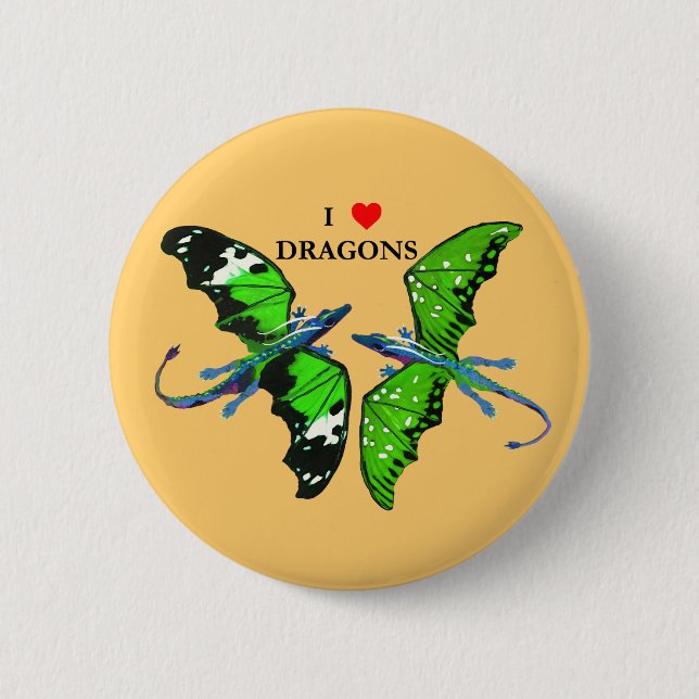 A Pair of Dragons 6 Cm Round Badge (Front)