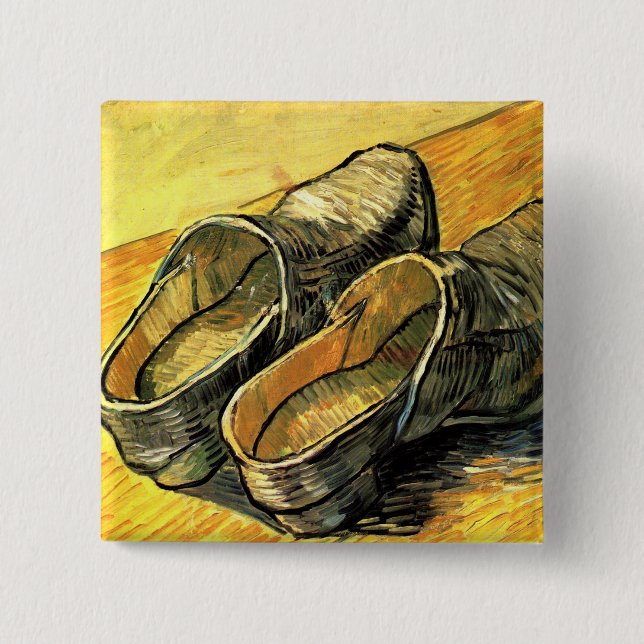 A Pair of Leather Clogs by Vincent van Gogh 15 Cm Square Badge (Front)