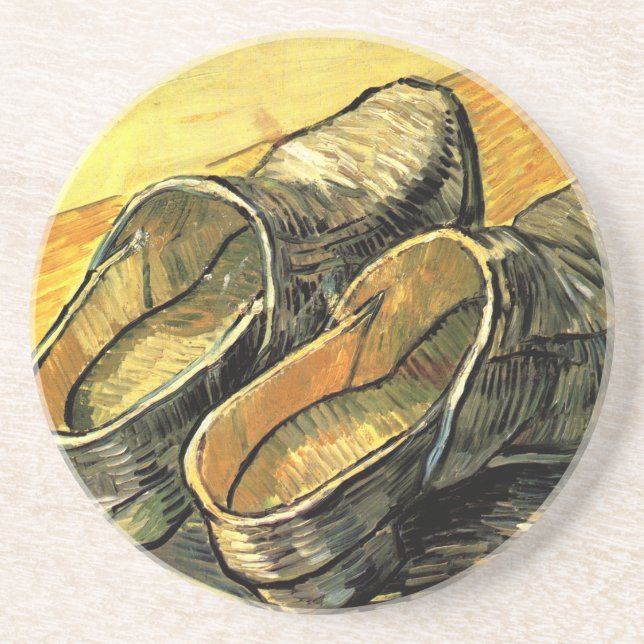 A Pair of Leather Clogs by Vincent van Gogh Coaster (Front)