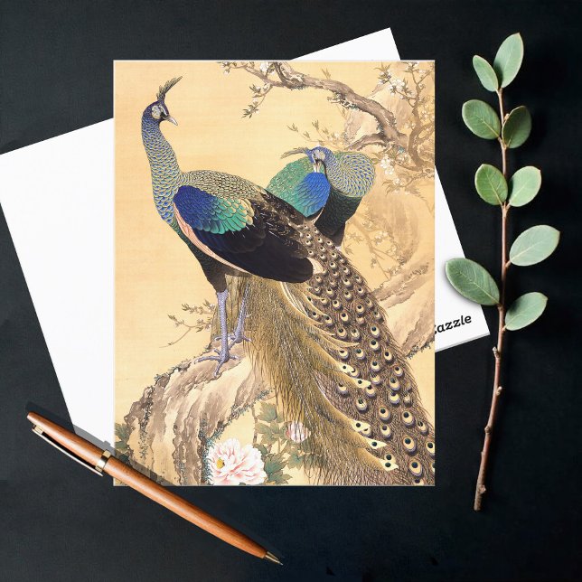 A Pair of Peacocks in Spring, Imao Keinen   Postcard (Creator Uploaded)