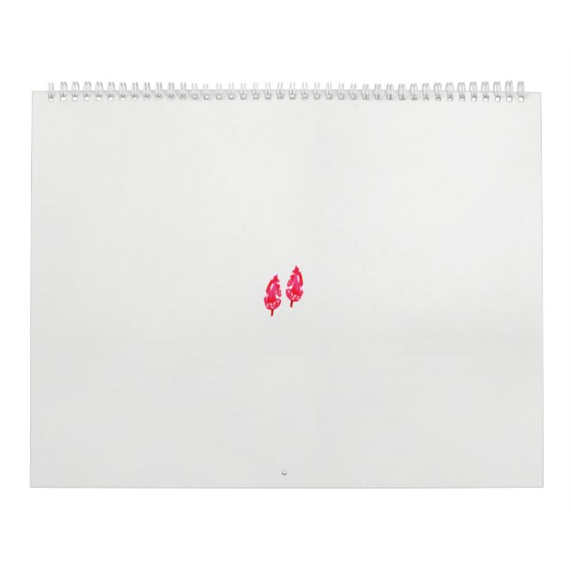 a pair of red leaves on a black background calendar (Cover)