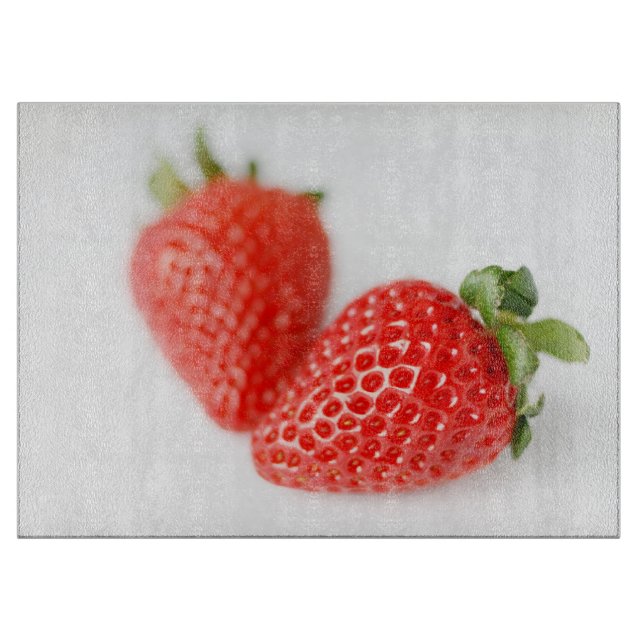 A Pair of Red Strawberries Cutting Board (Front)