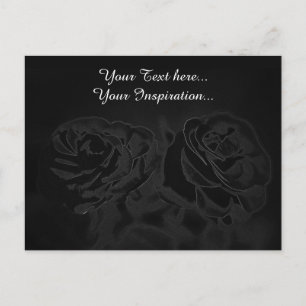A pair of roses in black postcard