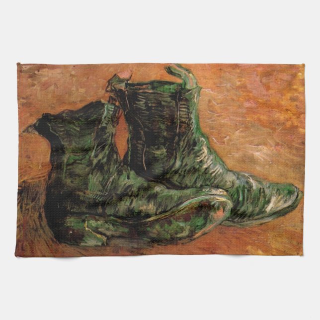 A Pair of Shoes by Vincent van Gogh Tea Towel (Horizontal)