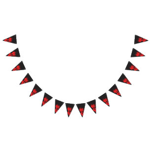 a pair of shoes sitting on top of a floor bunting 