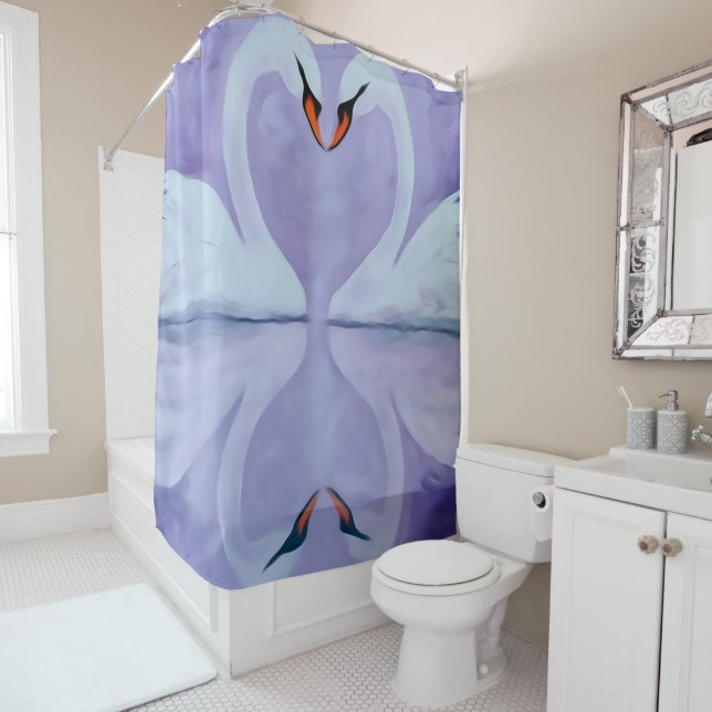 A  pair of swans on the water shower curtain (In Situ)
