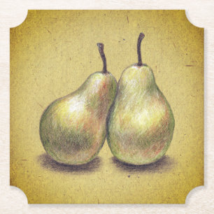 A Pair of the Perfect Pears Paper Coasters