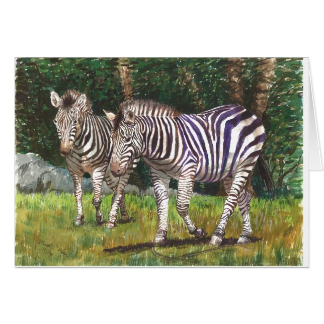 A pair of zibra sauntering in one sunny day (Front Horizontal)