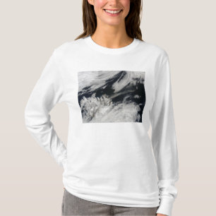 A pale grey ash plume blows from the summit T-Shirt