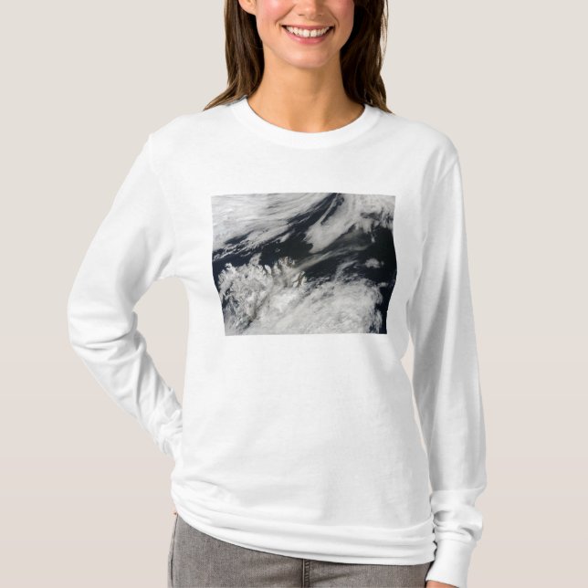 A pale grey ash plume blows from the summit T-Shirt (Front)