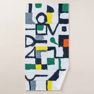 A Palette Knife Painting; Abstract Grid Painting;  Bath Towel