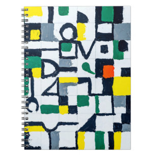 A Palette Knife Painting; Abstract Grid Painting;  Notebook