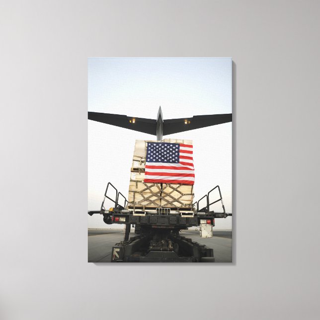A pallet containing humanitarian relief supplie canvas print (Front)