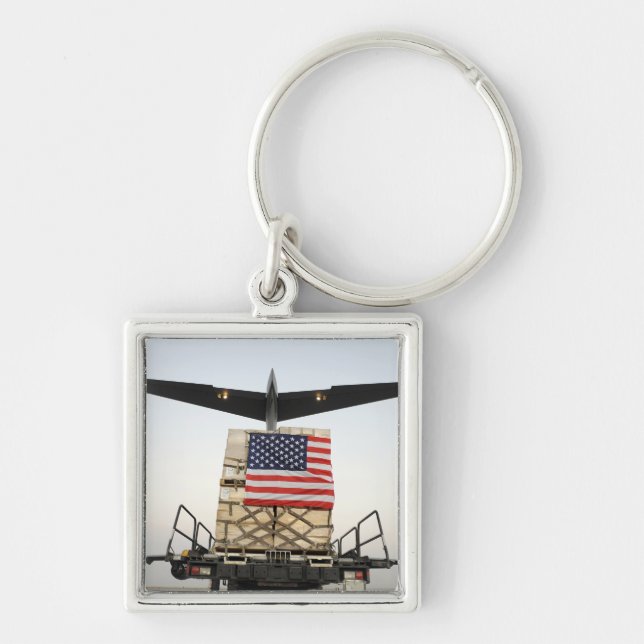 A pallet containing humanitarian relief supplie key ring (Front)