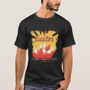 A Paper Canoe Carrying Easter Eggs; Vintage Happy T-Shirt