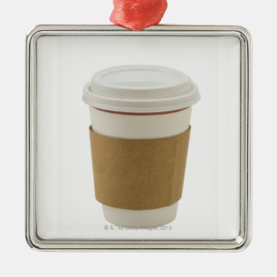 A paper coffee Cup Metal Tree Decoration