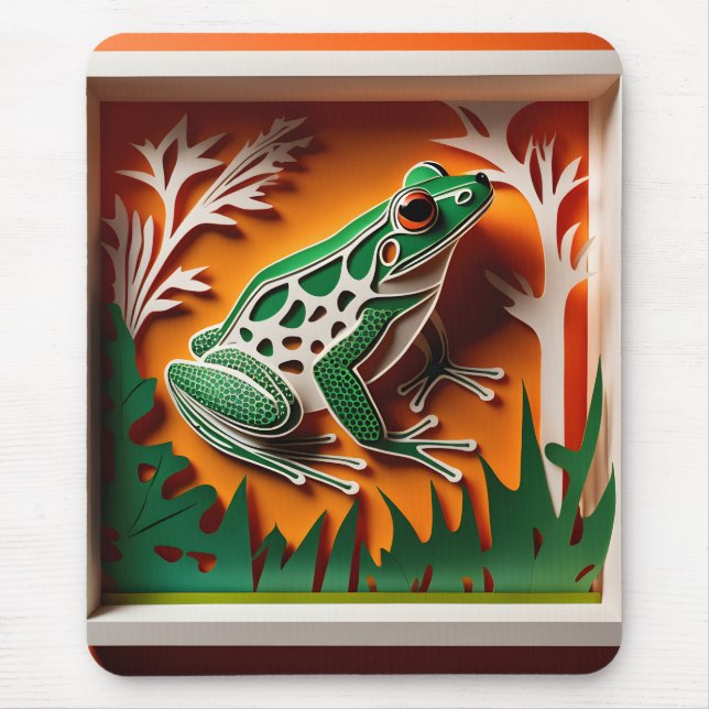 A papercut shadow box is a three-dimensional paper mouse pad (Front)