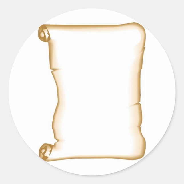 A Parchment Scroll Classic Round Sticker (Front)