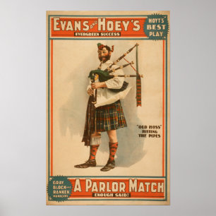 A parlour Match "Old Hoss" Scottish Bagpiper Poster