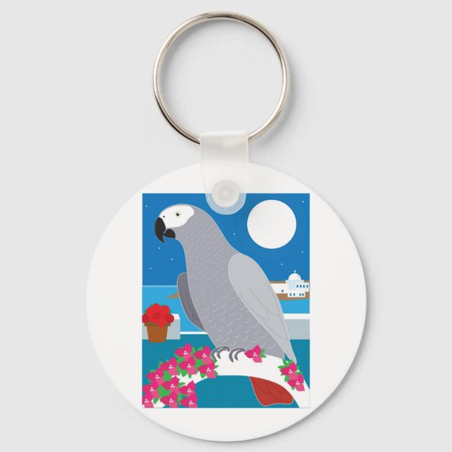 A Parrot in Paradise Key Ring (Front)