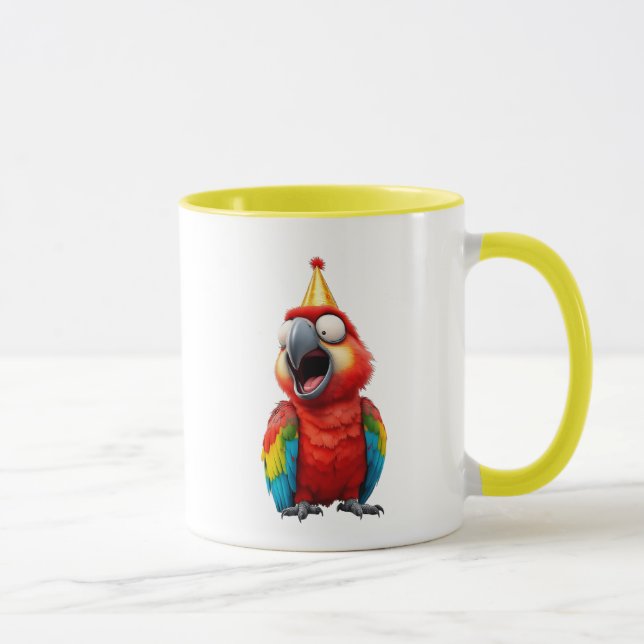 A parrot that looks like a clown. mug (Right)