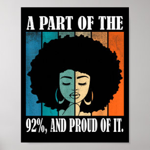 A Part Of The 92% And Proud Of It Quote Black Uni- Poster