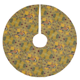 A Partridge In a Pear Tree Christmas Brushed Polyester Tree Skirt