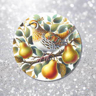A Partridge in a Pear Tree Christmas Classic Round Sticker