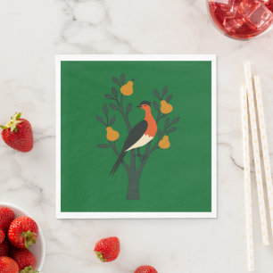 A Partridge In A Pear Tree Cut-Out Stencil Retro 1 Napkin