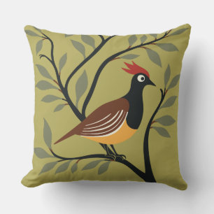 A Partridge In A Pear Tree Cut-Out Stencil Retro 7 Cushion