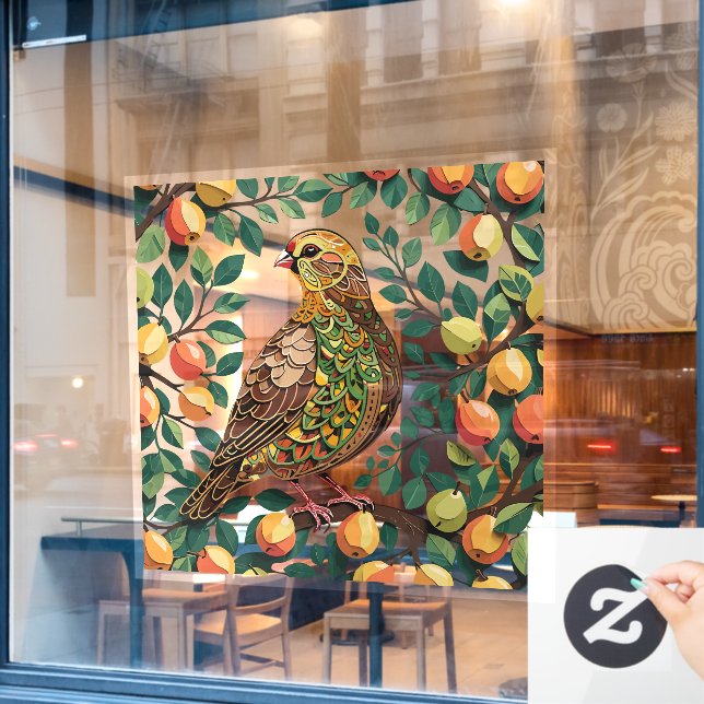 A Partridge In A Pear Tree Cut-Out Stencil-Style (Cafe Window)
