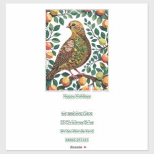 A Partridge In A Pear Tree Cut-Out Stencil-Style