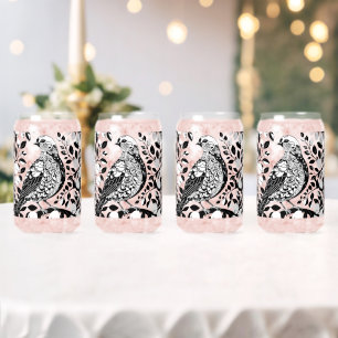 A Partridge In A Pear Tree Cut-Out Stencil-Style Can Glass
