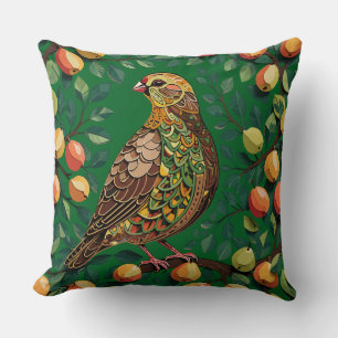 A Partridge In A Pear Tree Cut-Out Stencil-Style Cushion