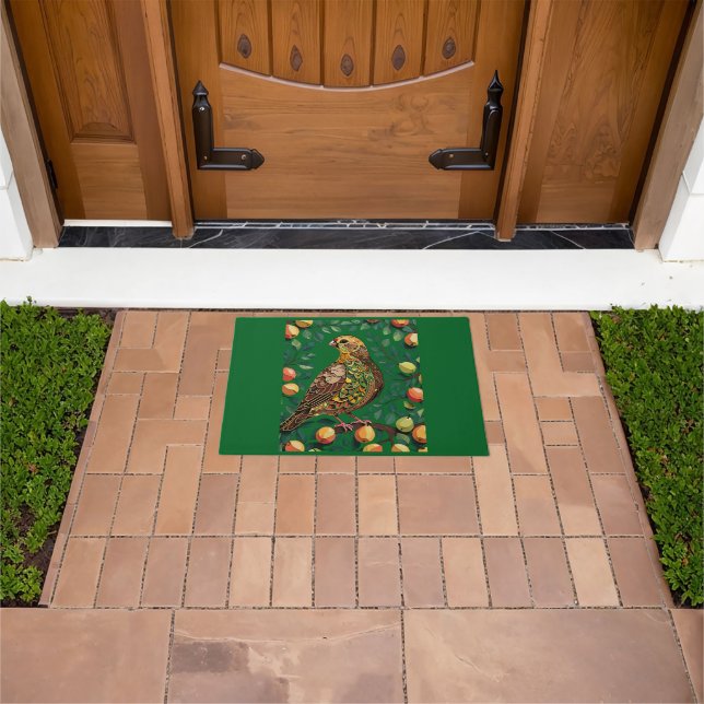 A Partridge In A Pear Tree Cut-Out Stencil-Style Doormat (Outdoor)