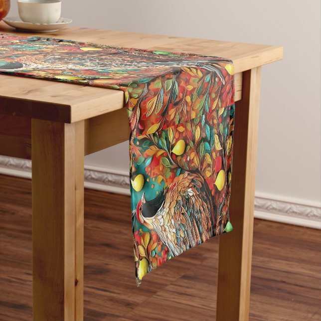 A Partridge In A Pear Tree Short Table Runner (In Situ)
