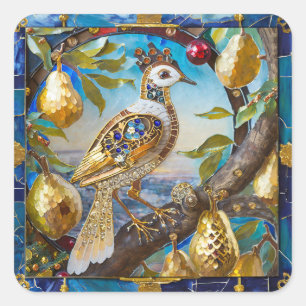 A Partridge in a Pear Tree Square Sticker