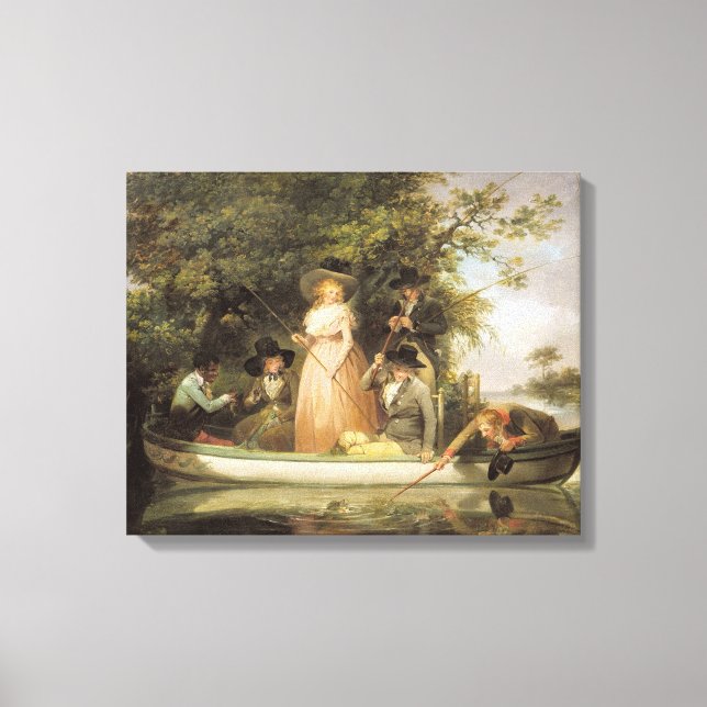 A Party Angling (oil on canvas) Canvas Print (Front)