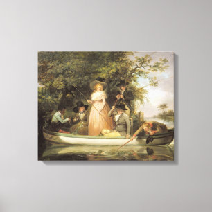 A Party Angling (oil on canvas) Canvas Print
