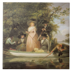 A Party Angling (oil on canvas) Tile