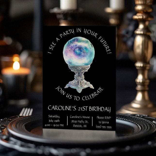 A Party in Your Future, Crystal Ball Birthday  Invitation (Creator Uploaded)