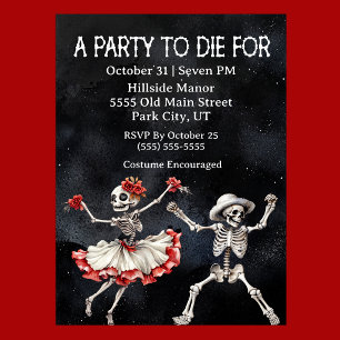 A Party To Die For Halloween Party Invitation