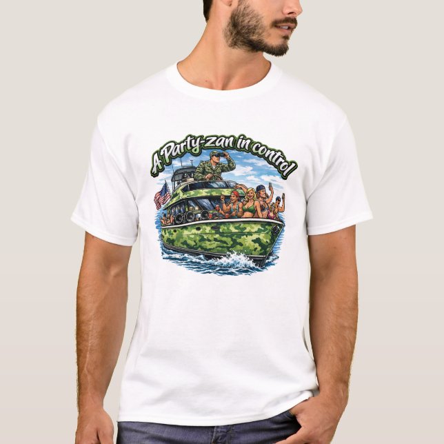 A Party-zan In Control" Humour Tee (Front)