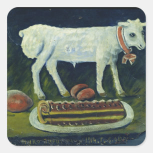 A paschal lamb, 1914 square sticker